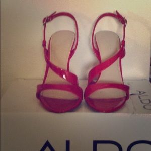 Red stilettos sandal shoes